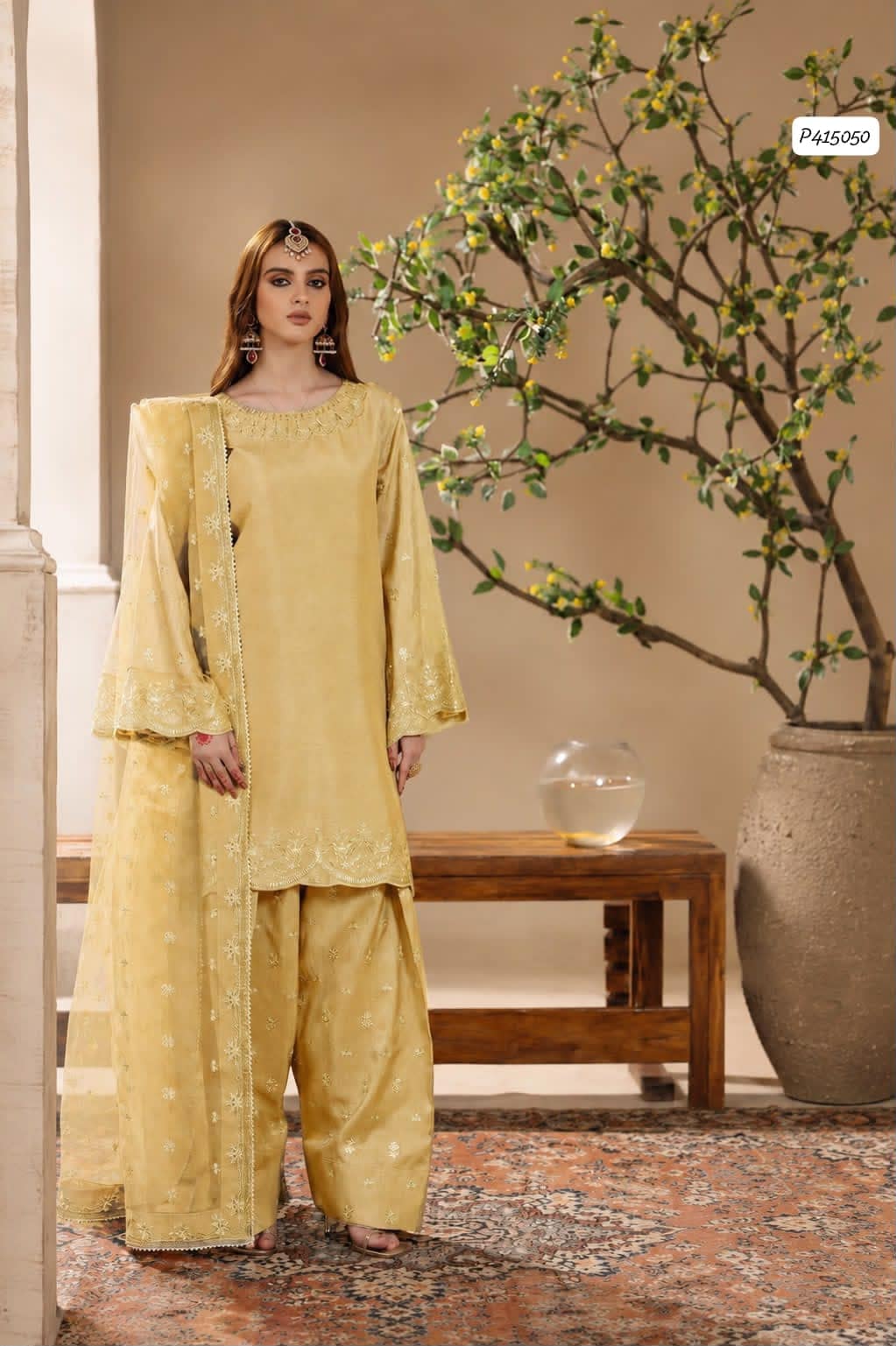 Pashmire – Sequin Embroidered Digital Printed Silk 3 Piece Unstitched Suit | Laiba Rauf
